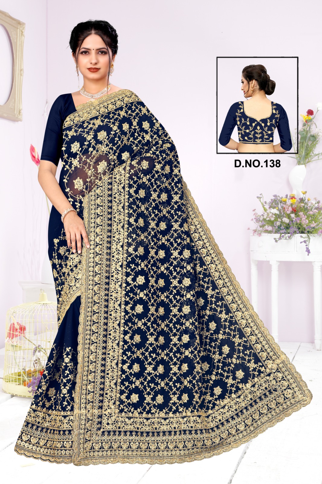 Women Embellished Party Wear Saree with Unstitched Blouse