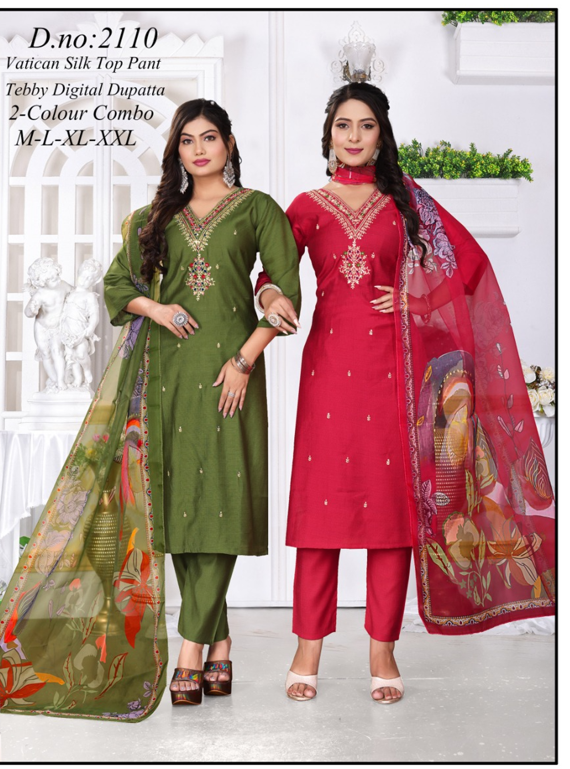 Vartican Silk With Tebby Digital Dupatta